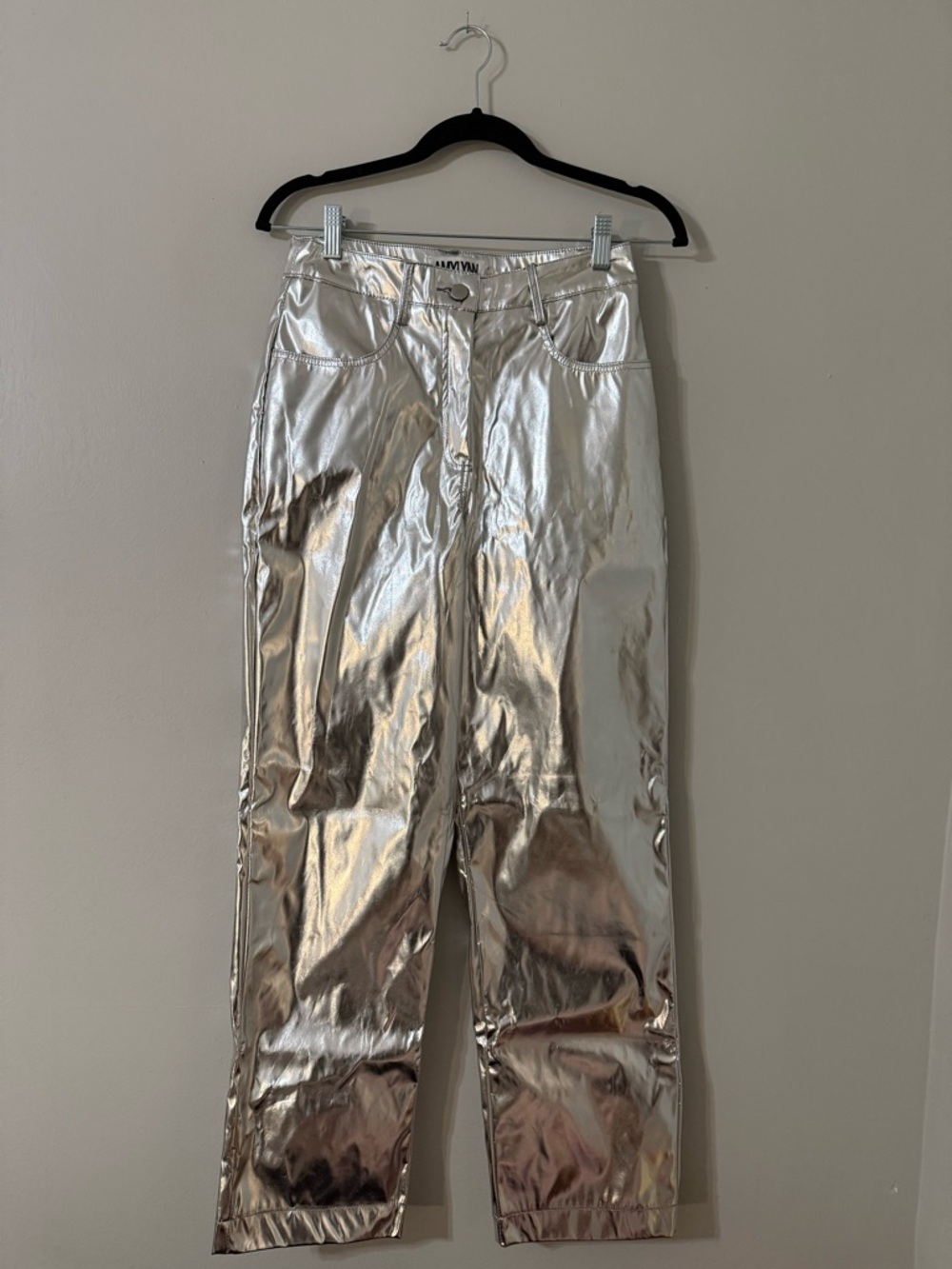 Amy Lynn‎ Lupe Silver Metallic Pants NWT S